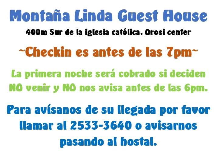Montana Linda Guest House Orosí Εξωτερικό φωτογραφία